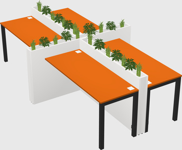 Rectangular shared desk