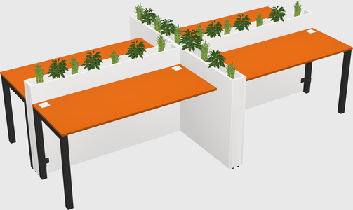 Rectangular shared desk