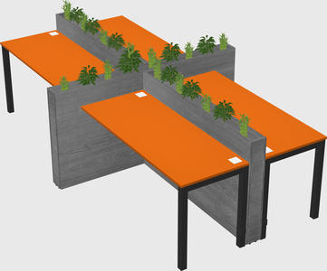 Rectangular shared desk