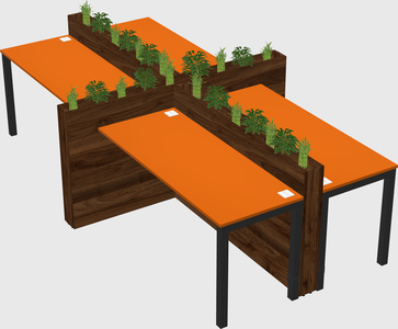 Rectangular shared desk