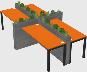 Rectangular shared desk