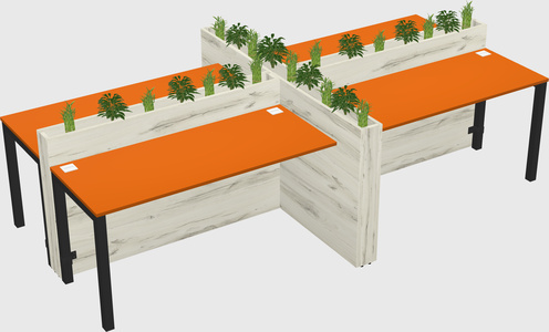 Rectangular shared desk