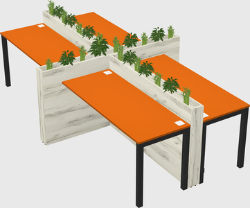 Rectangular shared desk