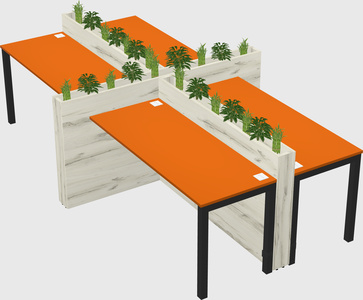 Rectangular shared desk