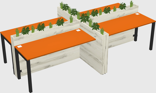 Rectangular shared desk