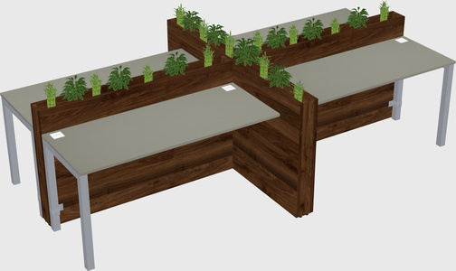 Rectangular shared desk