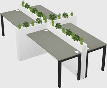 Rectangular shared desk