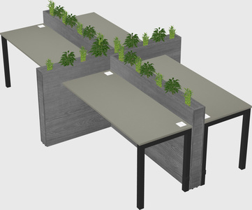 Rectangular shared desk