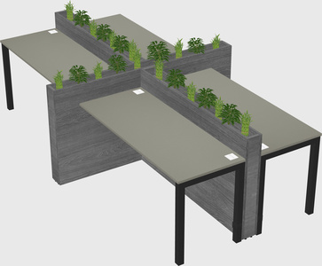 Rectangular shared desk