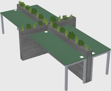 Rectangular shared desk