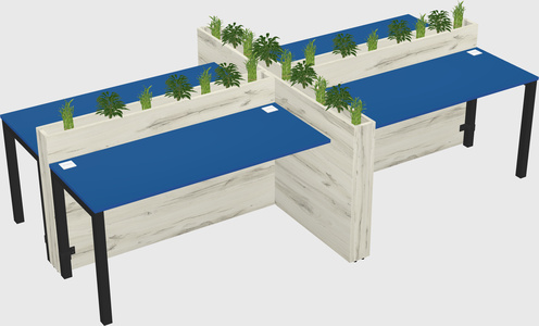 Rectangular shared desk