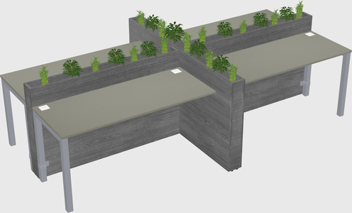 Rectangular shared desk