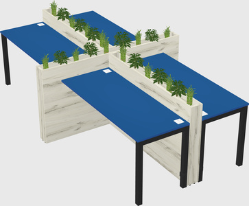 Rectangular shared desk
