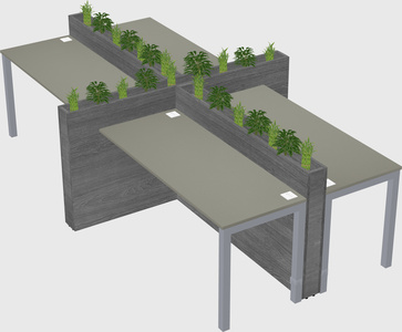 Rectangular shared desk