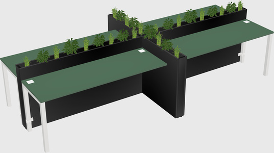 Rectangular shared desk