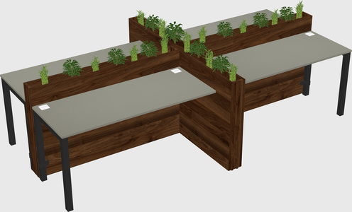 Rectangular shared desk