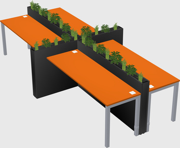Rectangular shared desk