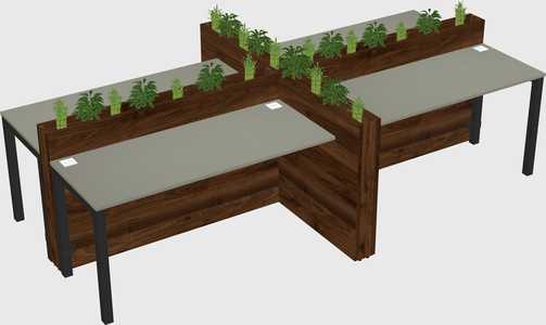 Rectangular shared desk