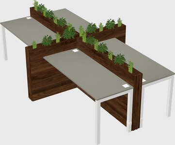 Rectangular shared desk