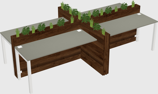 Rectangular shared desk