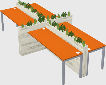 Rectangular shared desk