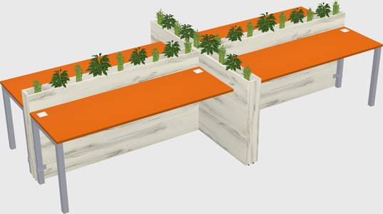 Rectangular shared desk