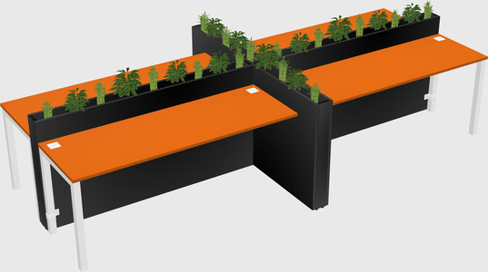Rectangular shared desk