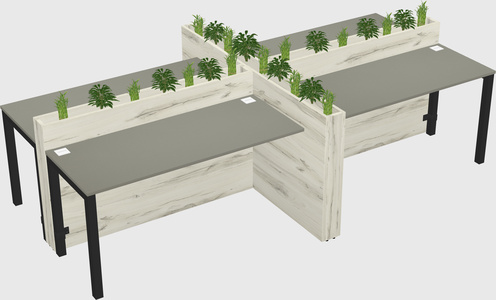 Rectangular shared desk