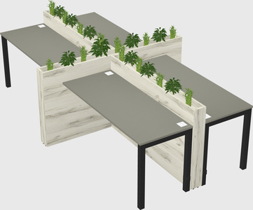 Rectangular shared desk