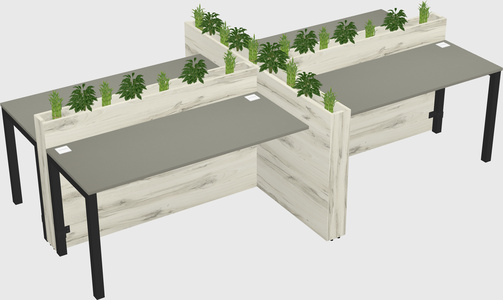Rectangular shared desk