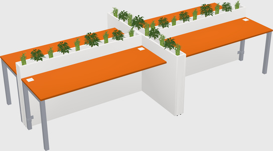 Rectangular shared desk