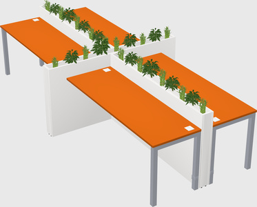 Rectangular shared desk