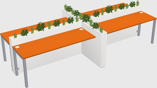Rectangular shared desk