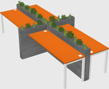 Rectangular shared desk