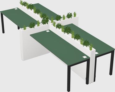 Rectangular shared desk