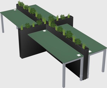 Rectangular shared desk