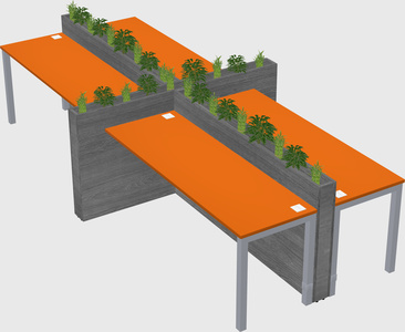 Rectangular shared desk