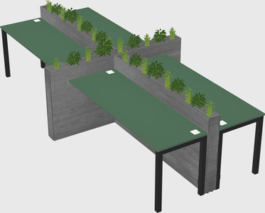 Rectangular shared desk