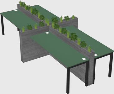 Rectangular shared desk