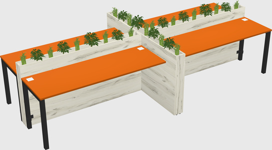 Rectangular shared desk
