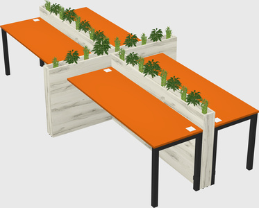 Rectangular shared desk