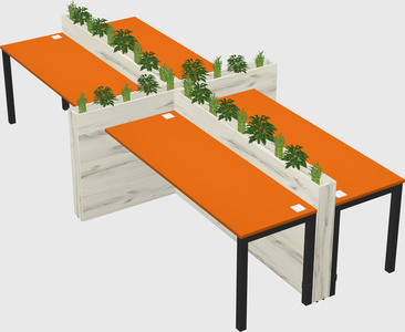 Rectangular shared desk
