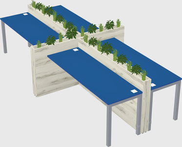 Rectangular shared desk