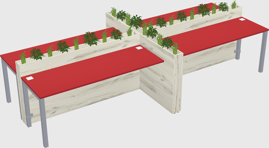 Rectangular shared desk