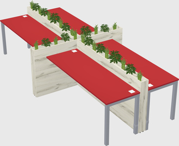 Rectangular shared desk