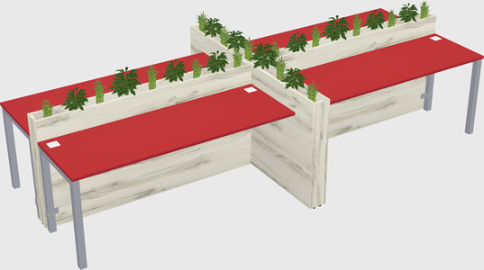 Rectangular shared desk