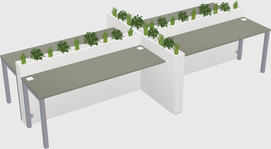 Rectangular shared desk