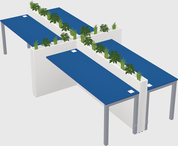 Rectangular shared desk