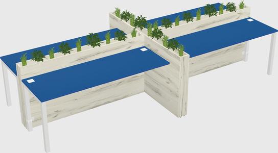 Rectangular shared desk
