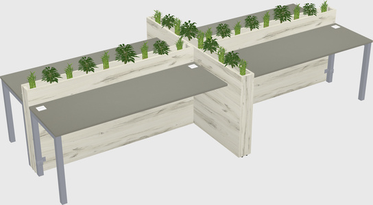 Rectangular shared desk